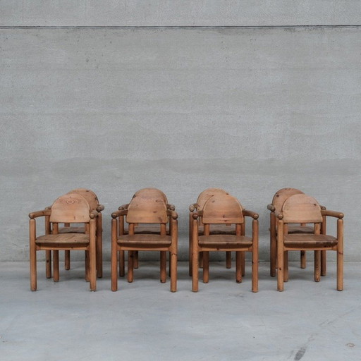 Set van 8 vintage eetkamerstoelen, Zweden 1970