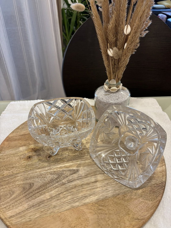 Image 1 of Snoepdoos in geslepen glas