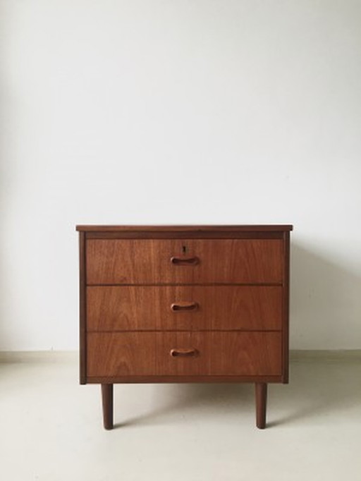 Vintage Deense Ladekast Teak 1960's