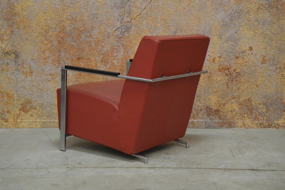 Image 1 of Rode leren Harvink Alowa fauteuil