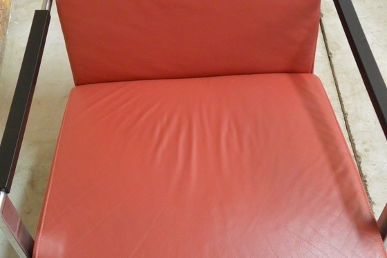 Image 1 of Rode leren Harvink Alowa fauteuil