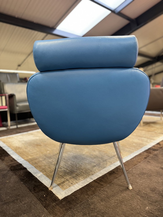 Image 1 of Leolux Marabis fauteuil blauw leer