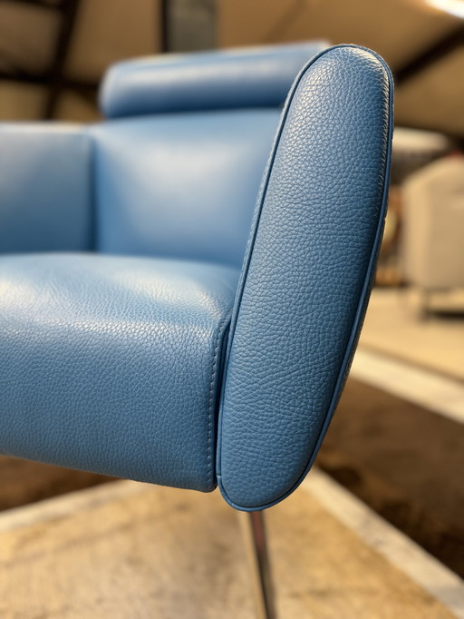 Leolux Marabis fauteuil blauw leer