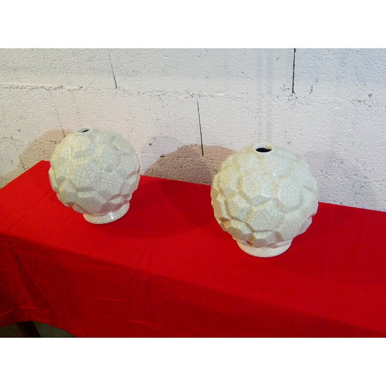 Image 1 of Paar vintage keramische crackles, 1920