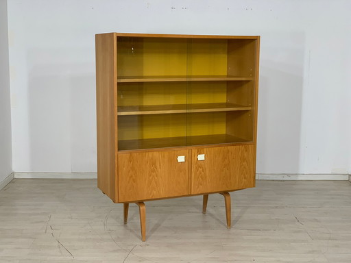 Mid Century hellerau vitrinekast highboard serie 427/d