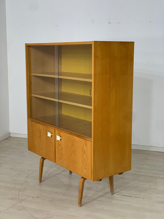 Image 1 of Mid Century hellerau vitrinekast highboard serie 427/d