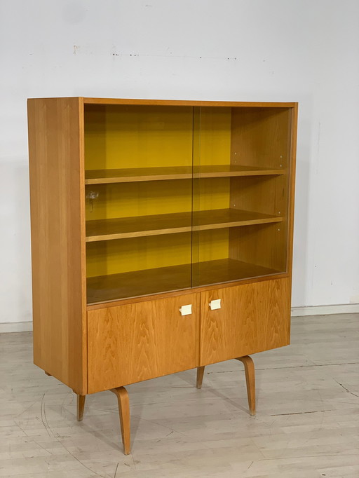 Mid Century hellerau vitrinekast highboard serie 427/d