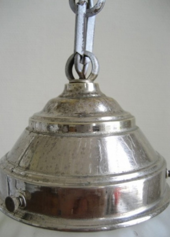 Image 1 of Art Deco hanglamp met matglazen bol