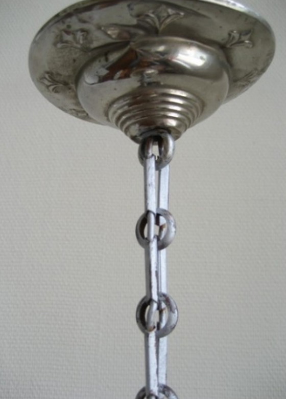 Image 1 of Art Deco hanglamp met matglazen bol