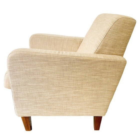 Image 1 of Vintage Linnen fauteuil beige