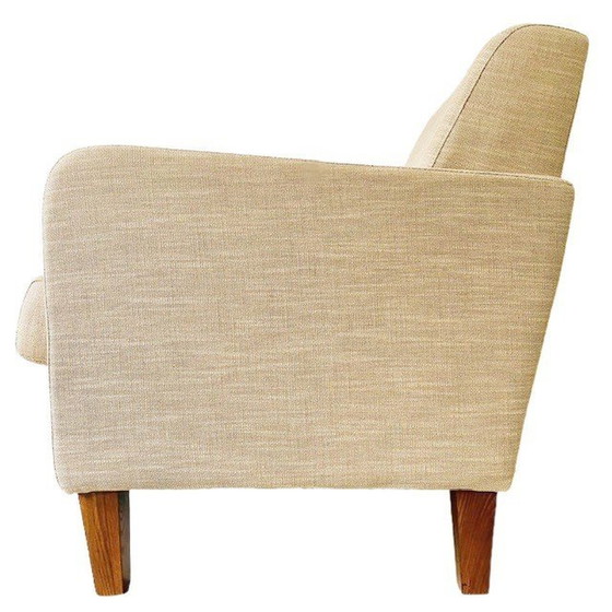 Image 1 of Vintage Linnen fauteuil beige