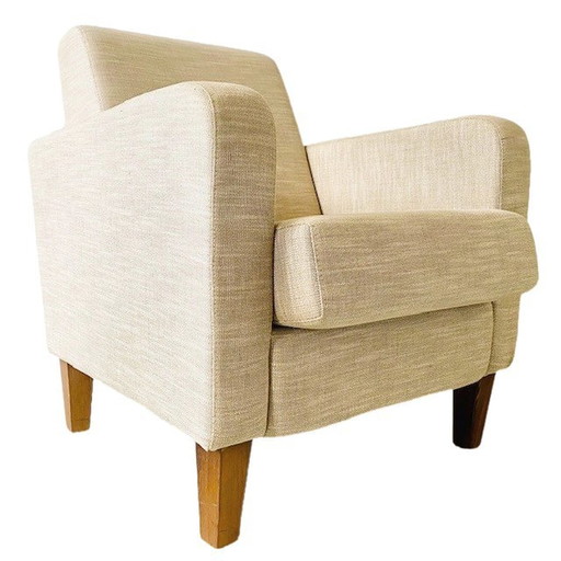 Vintage Linnen fauteuil beige