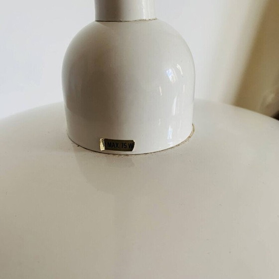 Image 1 of Vintage hanglamp van wit gelakt metaal, Italië