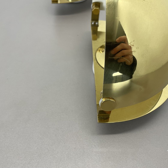 Image 1 of Set van 2 minimalistische messing wandlampen Sciolari stijl, Italië 1980S