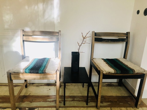 2x Vintage Eetkamerstoelen