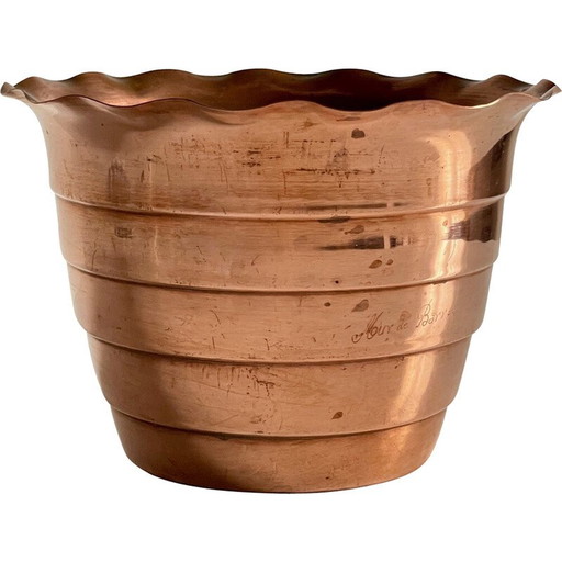Vintage koperen plantenbak "Mur de Barrez", 1960