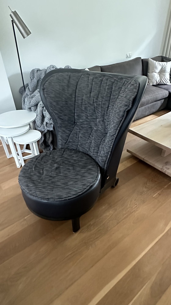 Image 1 of Giorgetti fauteuil + voetensteun