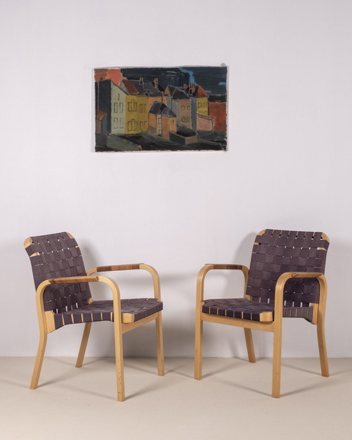 2X Alvar Aalto Model 45 Fauteuil, 1970S Artek Finland