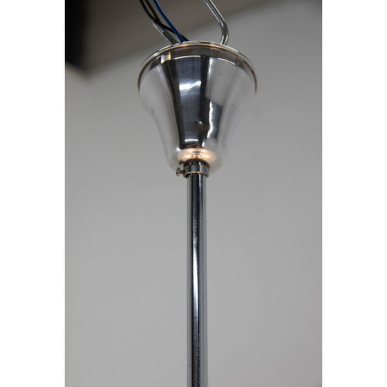 Image 1 of Vintage kroonluchter in aluminium en chroom, jaren 1930