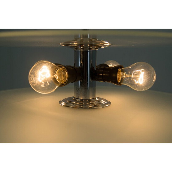 Image 1 of Vintage kroonluchter in aluminium en chroom, jaren 1930