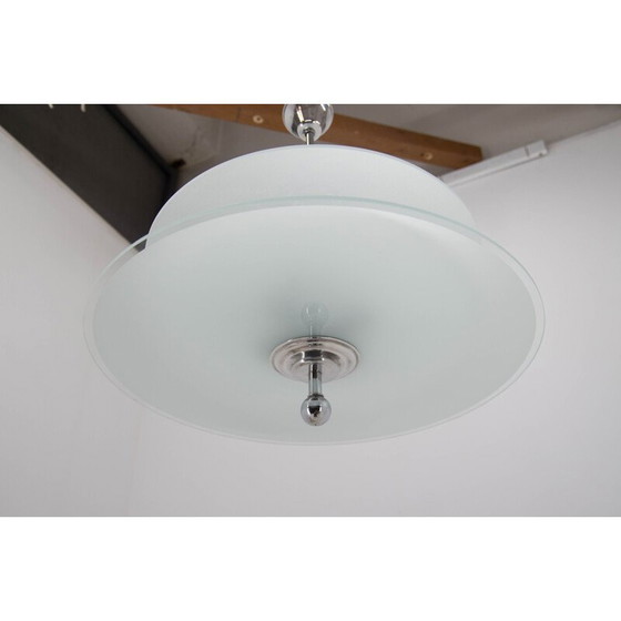 Image 1 of Vintage kroonluchter in aluminium en chroom, jaren 1930