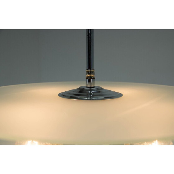 Image 1 of Vintage kroonluchter in aluminium en chroom, jaren 1930