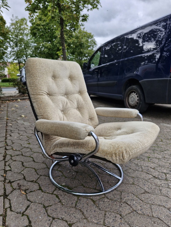 Image 1 of Vintage Design Buisframe Draaifauteuil 70S Scandinavisch