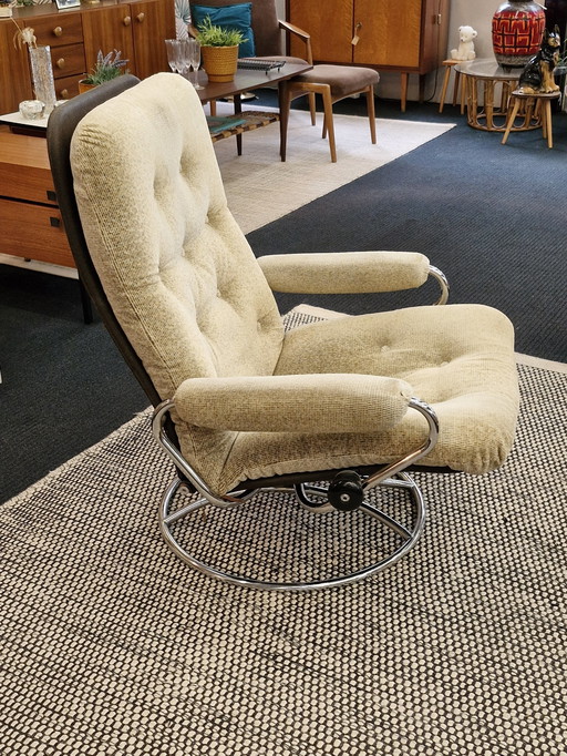 Vintage Design Buisframe Draaifauteuil 70S Scandinavisch