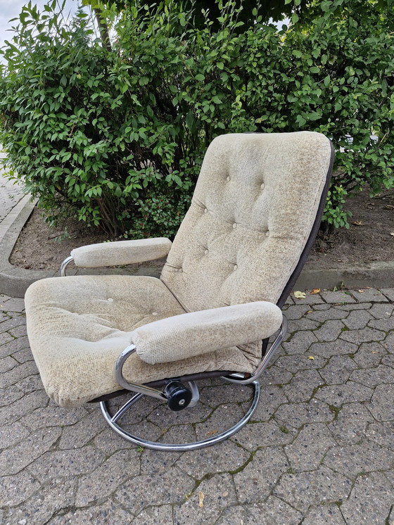 Image 1 of Vintage Design Buisframe Draaifauteuil 70S Scandinavisch