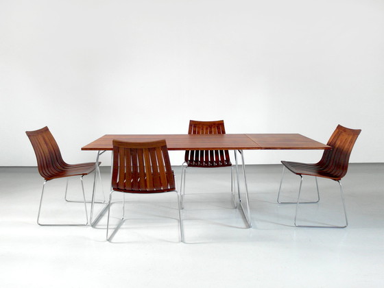 Image 1 of Tønnestav gebogen houten eetkamerstoelen van Kurt S Rungsøe voor Tynes Møbelfabrikk, Noorwegen 1960.