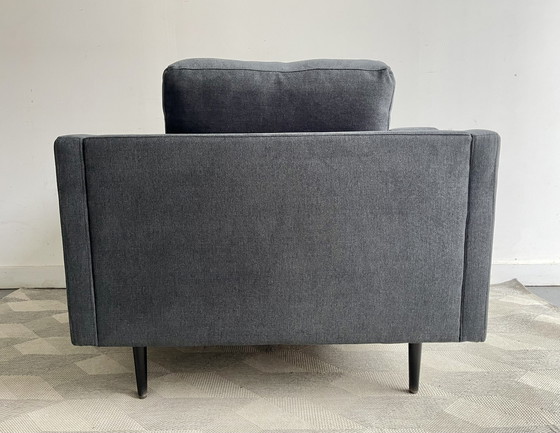 Image 1 of Eigentijdse donkergrijze Sandringham fauteuil