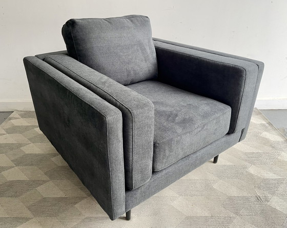 Image 1 of Eigentijdse donkergrijze Sandringham fauteuil