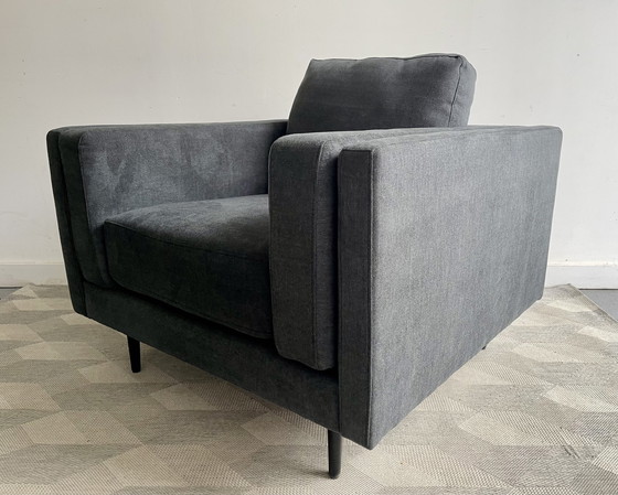 Image 1 of Eigentijdse donkergrijze Sandringham fauteuil