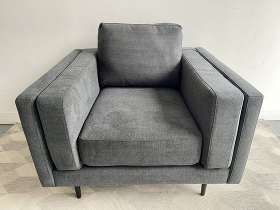 Image 1 of Eigentijdse donkergrijze Sandringham fauteuil