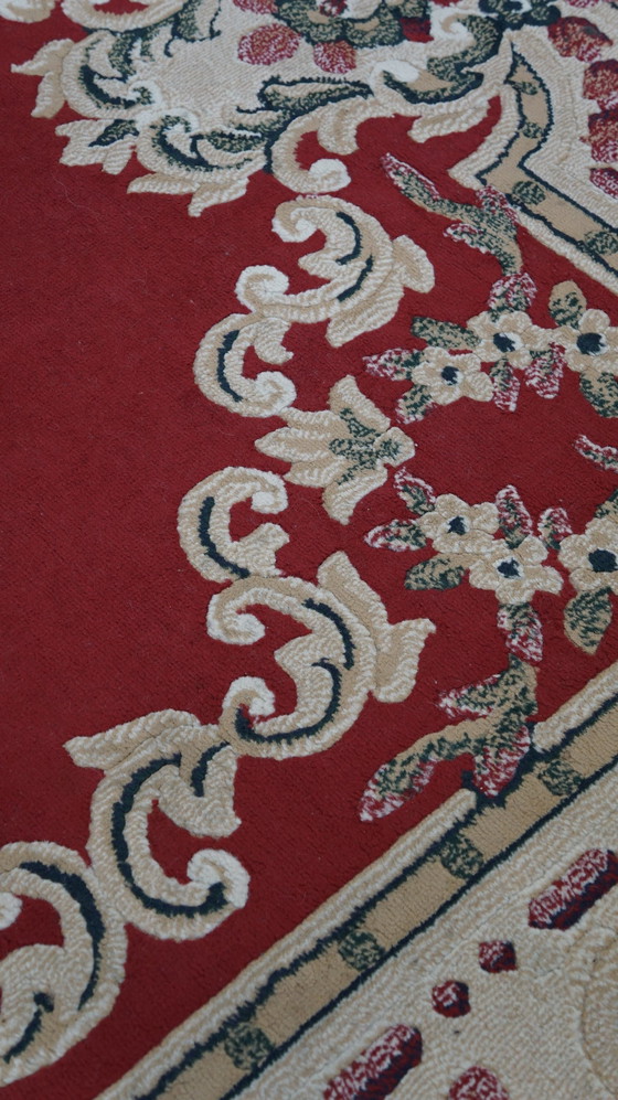 Image 1 of Oosters vloerkleed/tapijt met rood/beige en groen, 267 x 180 cm