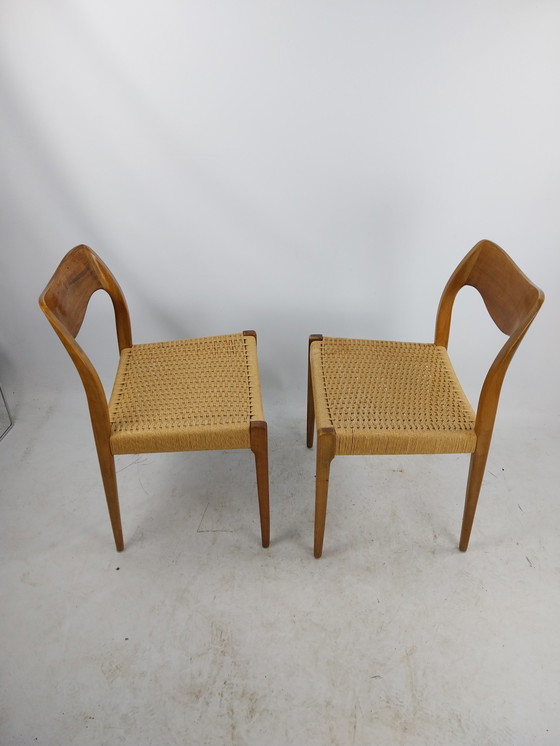 Image 1 of 2 x niels otto muller eetkamerstoelen model 71. 1960's  