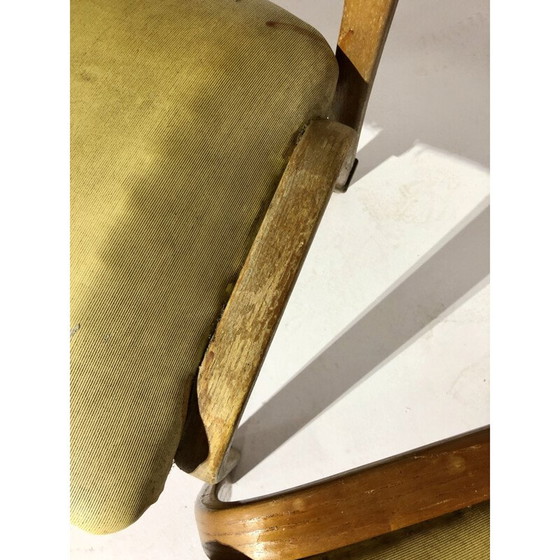 Image 1 of Paar vintage booghouten stoelen in stof en eikenhout van wilhem von bole voor steiner