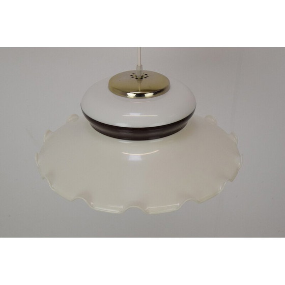 Image 1 of Vintage hanglamp van messing en kunststof, Tsjecho-Slowakije 1970