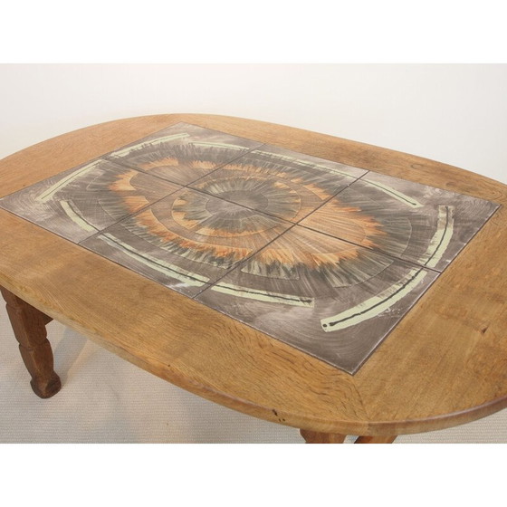 Image 1 of Vintage salontafel met Poul H. Poulsen keramische tegels Gangso Scandinavische brutalen 1999