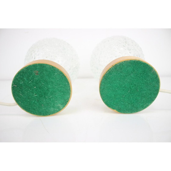Image 1 of Paar vintage plastic en glazen tafellampen, Hongarije 1970