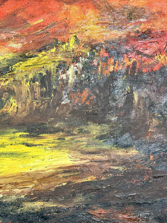 Image 1 of Schilderij / Olieverf op Canvas "L'Aube" Door Hipolito Jimenez 150X92 Cm