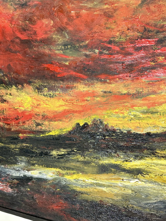 Image 1 of Schilderij / Olieverf op Canvas "L'Aube" Door Hipolito Jimenez 150X92 Cm