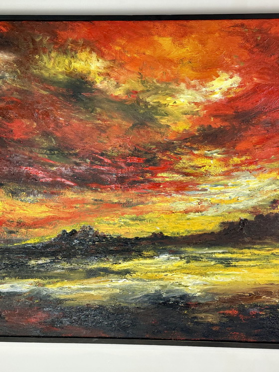 Image 1 of Schilderij / Olieverf op Canvas "L'Aube" Door Hipolito Jimenez 150X92 Cm