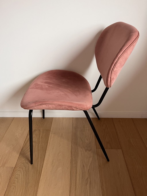 8x Hk Living Pink Velvet Chairs