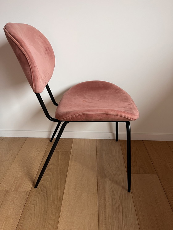 Image 1 of 8x Hk Living Pink Velvet Chairs