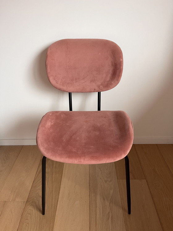 Image 1 of 8x Hk Living Pink Velvet Chairs