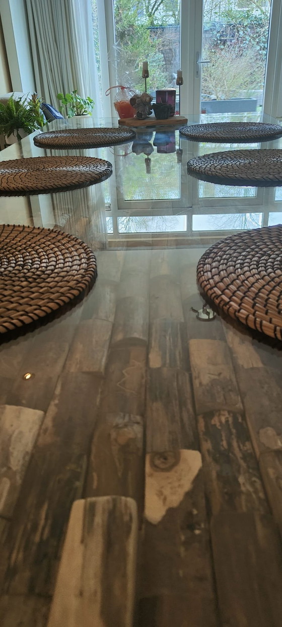 Image 1 of Eetkamer Set Barracuda Xl 240Cm Massief Hout En Glas