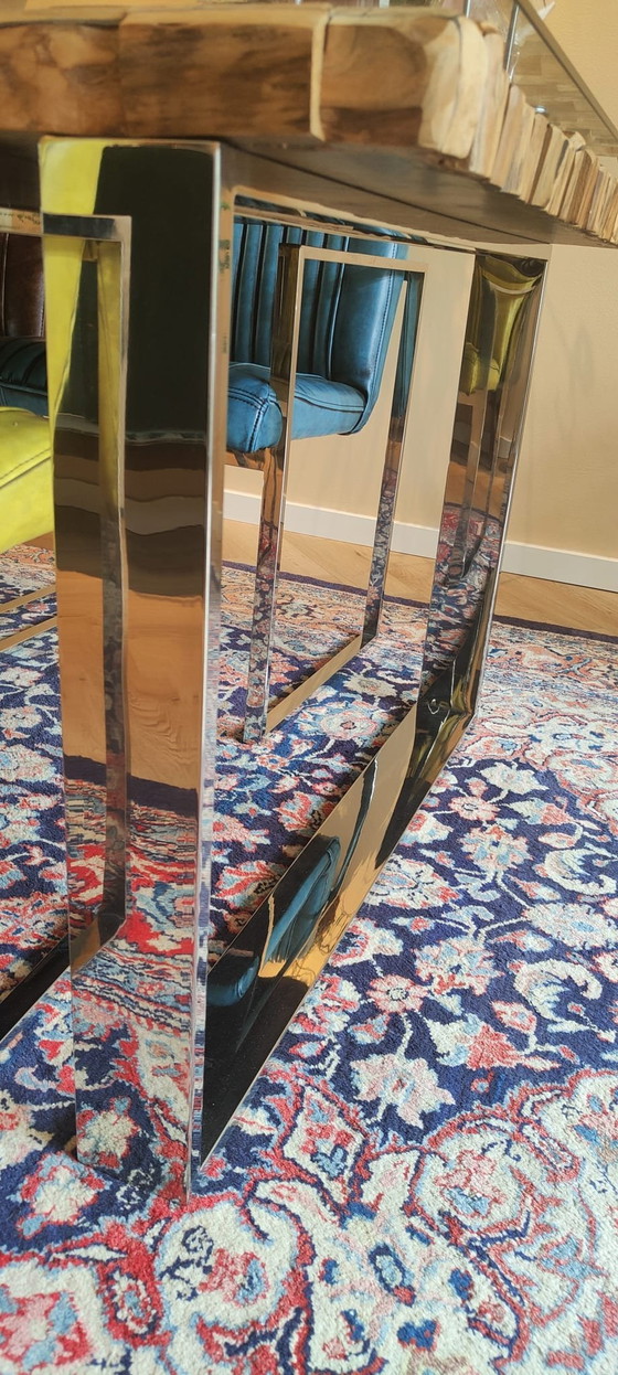 Image 1 of Eetkamer Set Barracuda Xl 240Cm Massief Hout En Glas