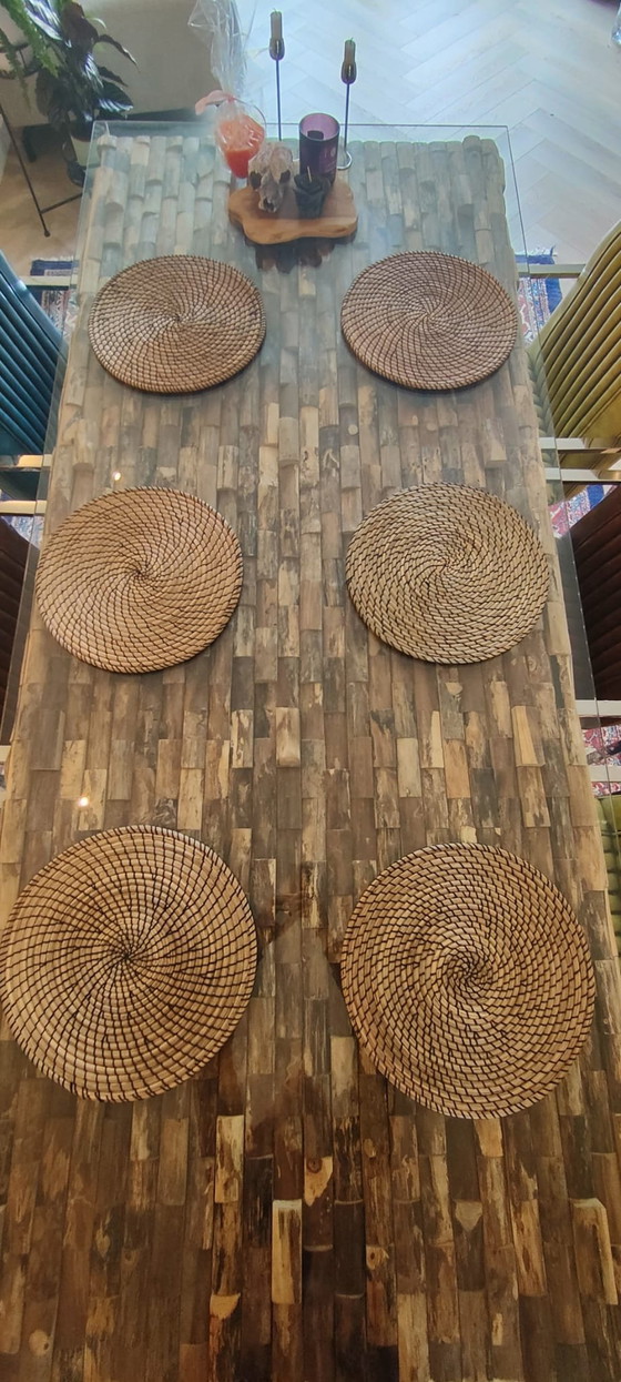 Image 1 of Eetkamer Set Barracuda Xl 240Cm Massief Hout En Glas