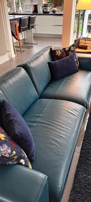 Pode Melloo bank blauw leer